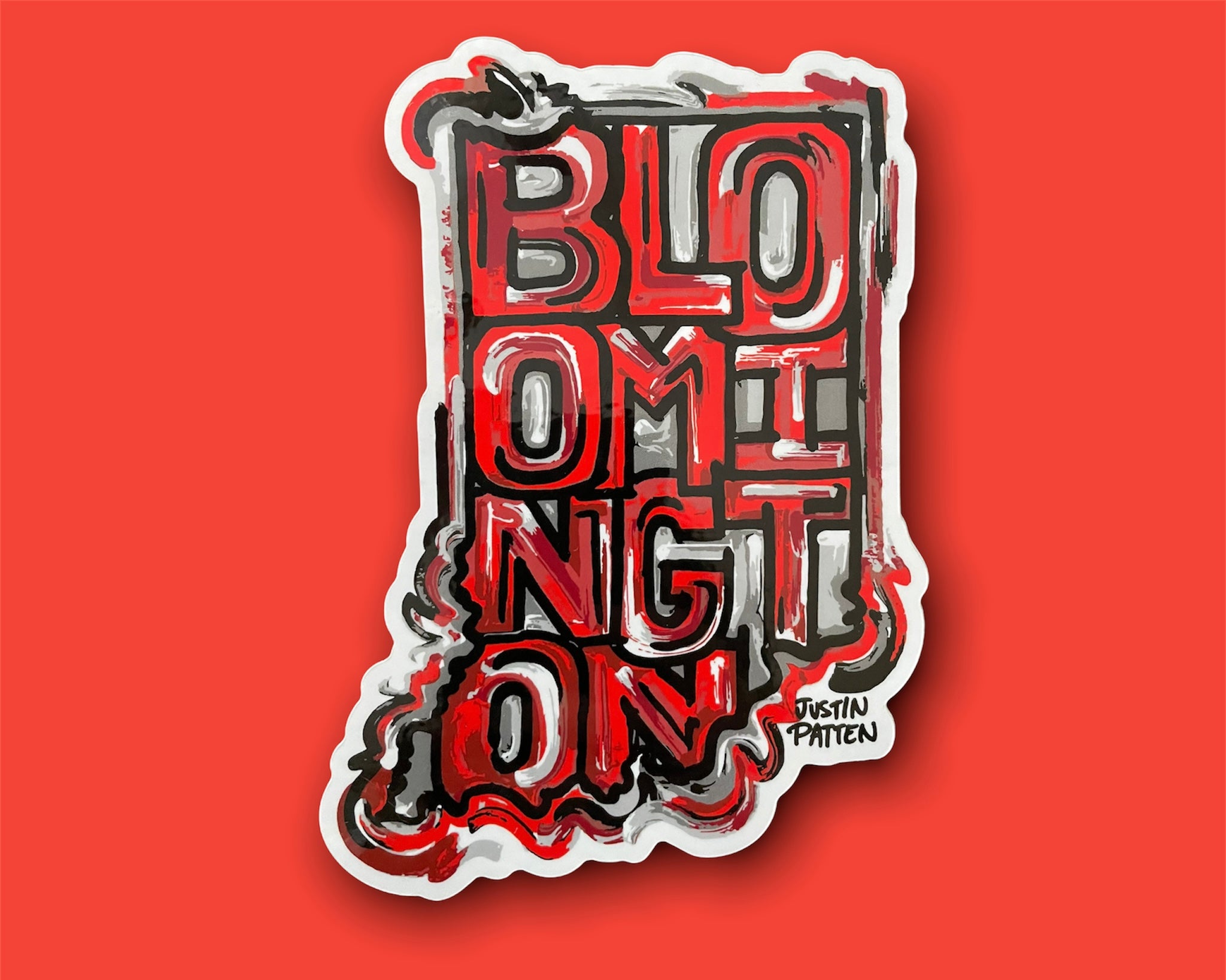Indiana University Bloomington Indiana Vinyl Sticker by Justin Patten