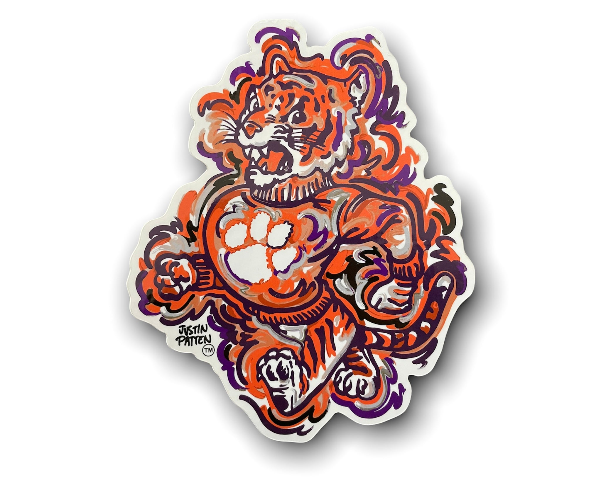 Clemson University Mascot Vinyl Sticker by Justin Patten
