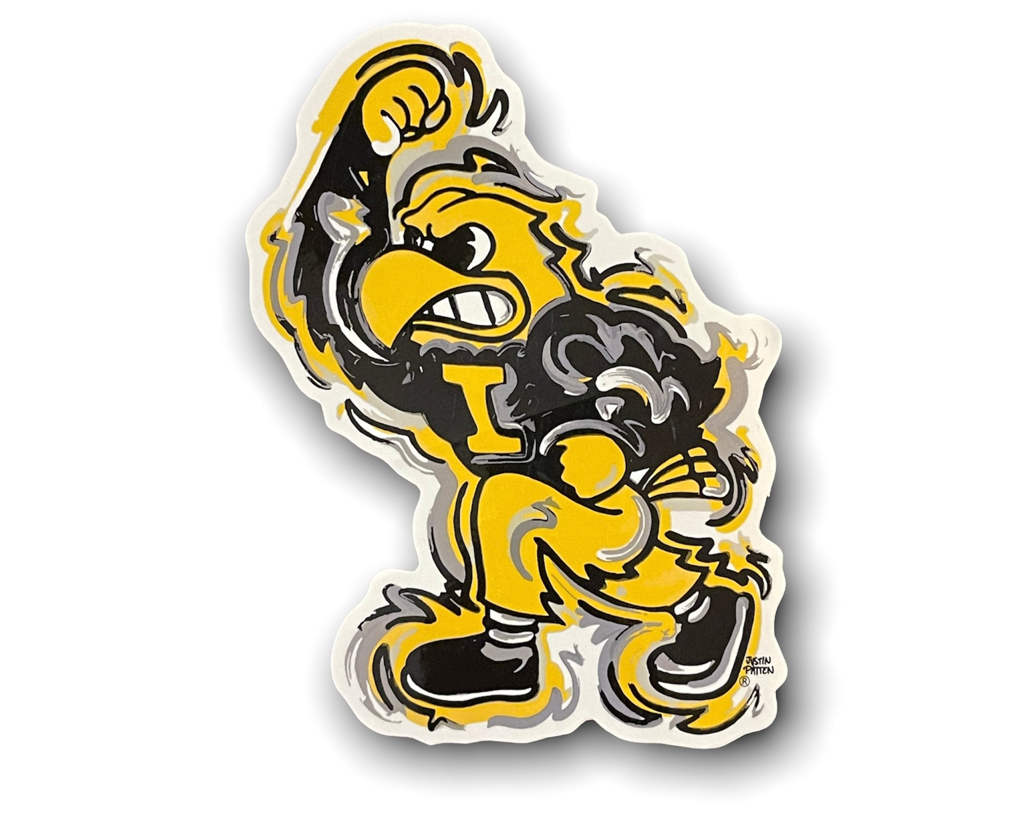 University of Iowa, Herky, Vinyl Sticker, 4"x6", by Justin Patten
