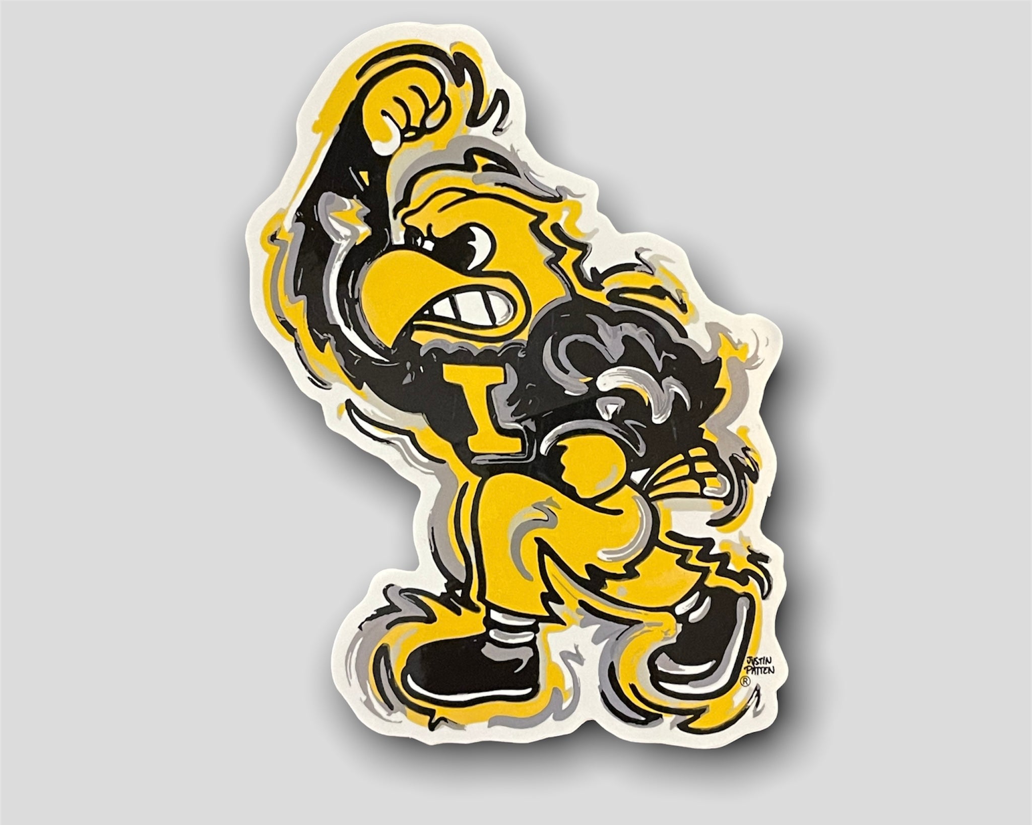 University of Iowa, Herky, Vinyl Sticker, 4"x6", by Justin Patten