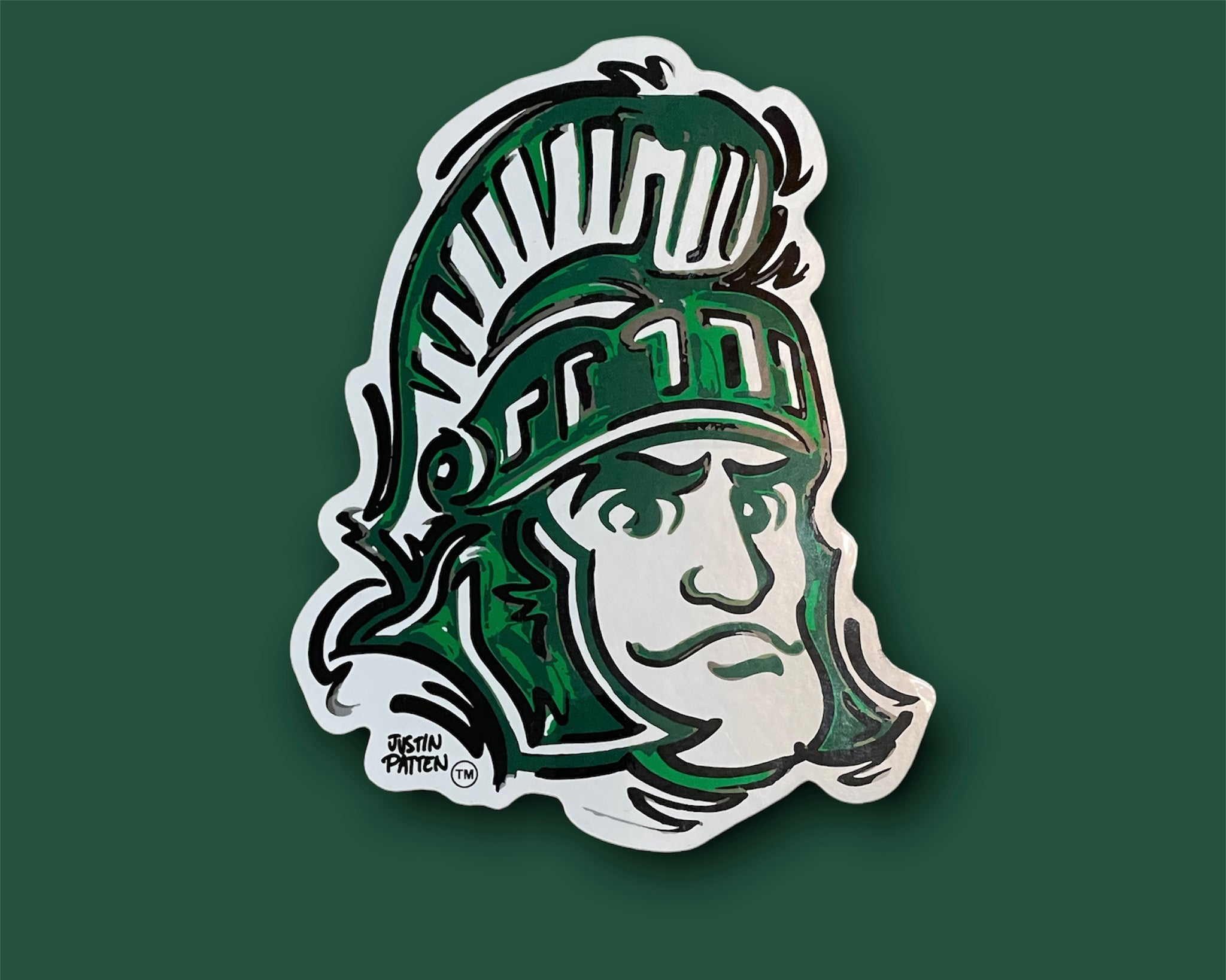 Michigan State University Sparty Face Vinyl Sticker by Justin Patten