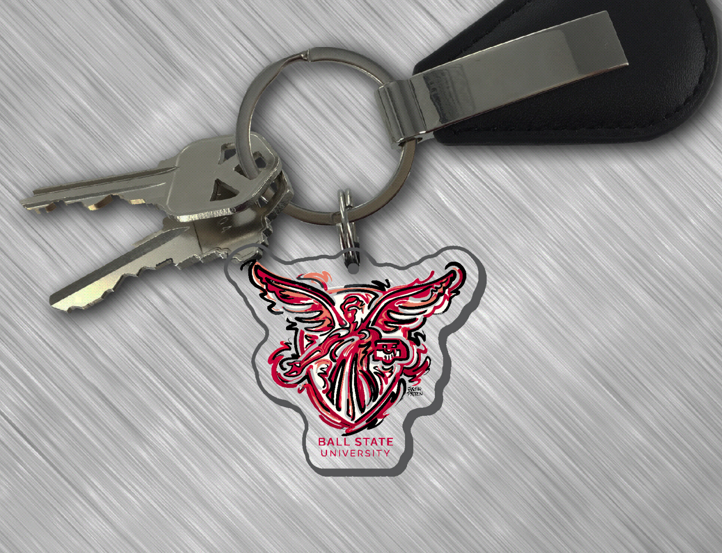 Ball State University Beneficence Statue Acrylic Keychain by Justin Patten